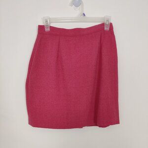 United Colors Of Benetton Women's Skirt Sz 44 Pink Wool Lined Viscose Barbiecore